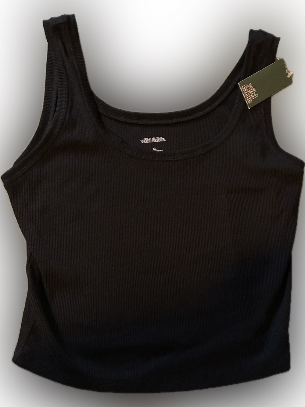 wild fable Black Ribbed Scoop Tank